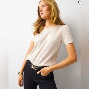 *NEW w/tags*- WHBM Pearl Sequined Tee